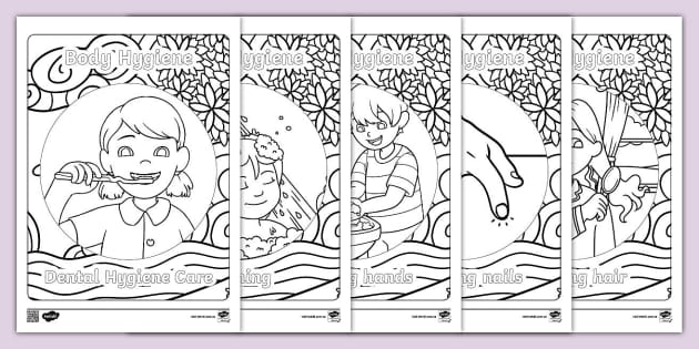 hygiene coloring sheets