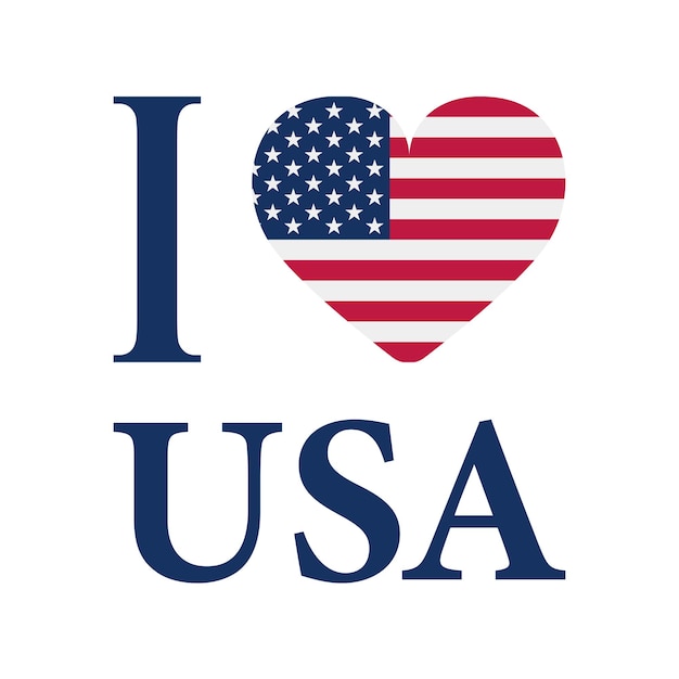 Premium Vector | I love USA flag of the united states of America ...