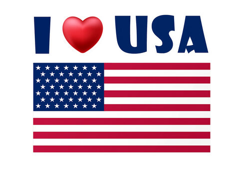 I love USA Herz Sticker