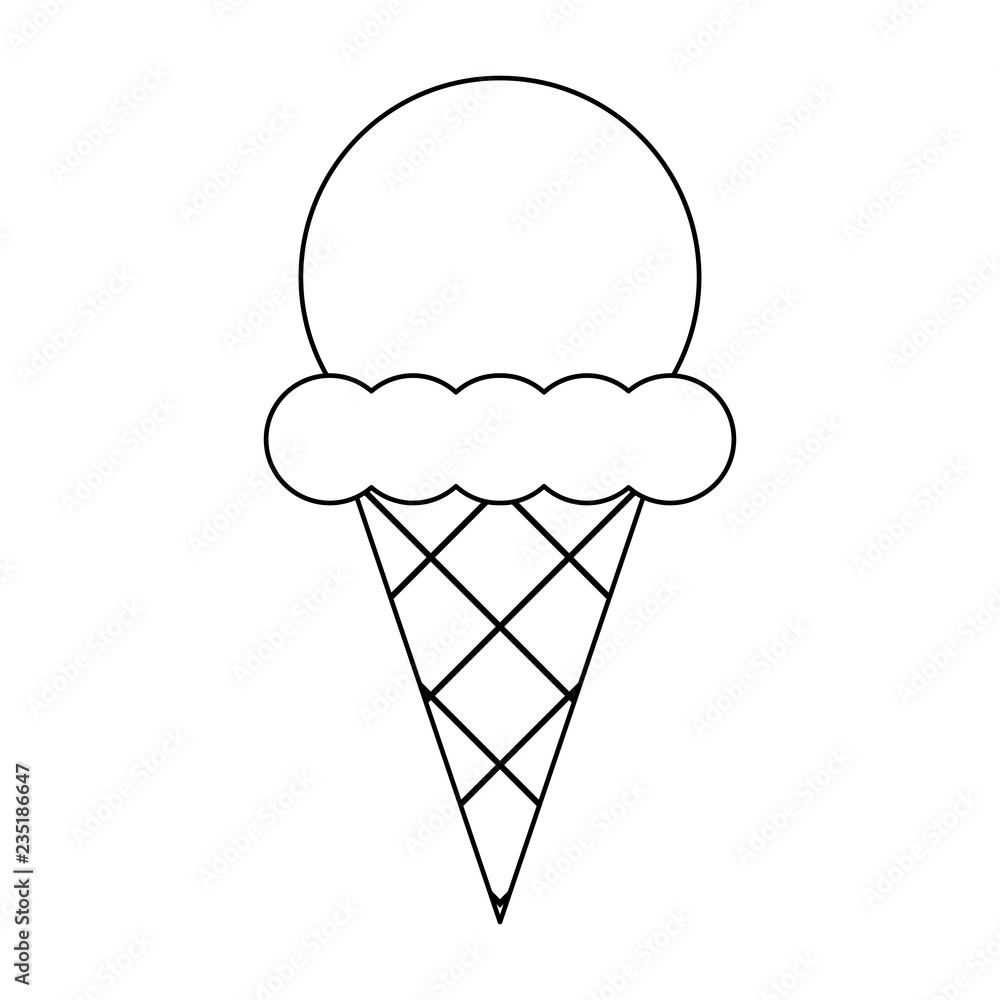 ice cream black and white