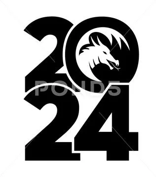 Logo 2024 with the dragon. Icon with the symbol of the year ...