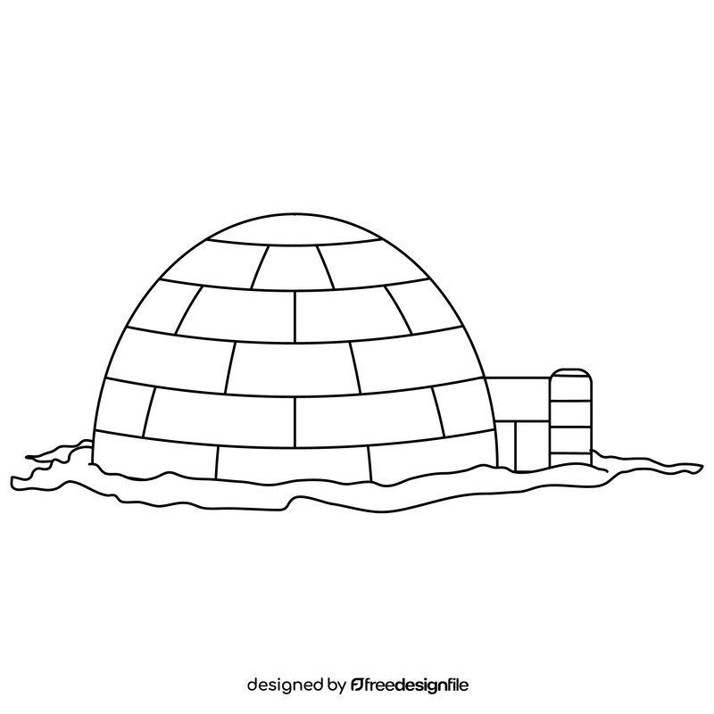 Igloo cartoon black and white clipart free download