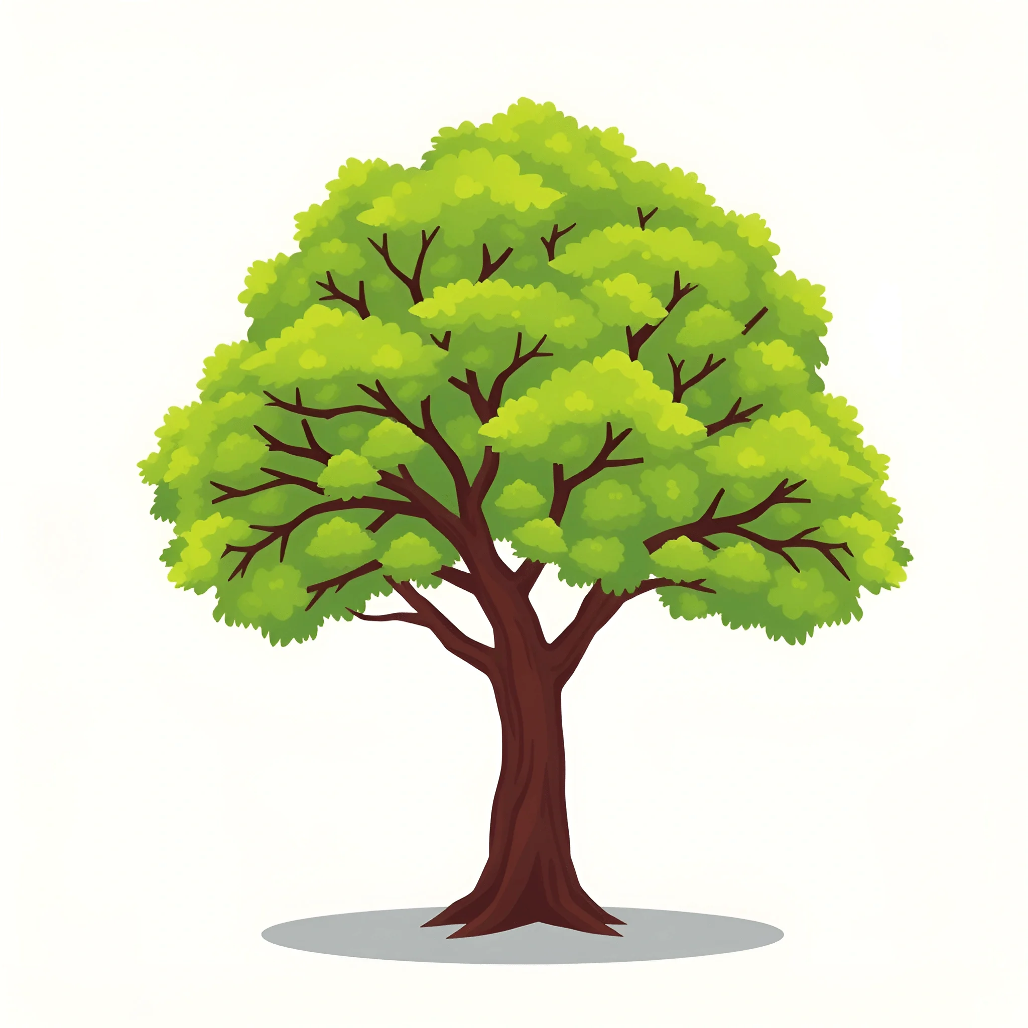 Cartoon Green Tree Illustration - Free Download - AI Scribbles