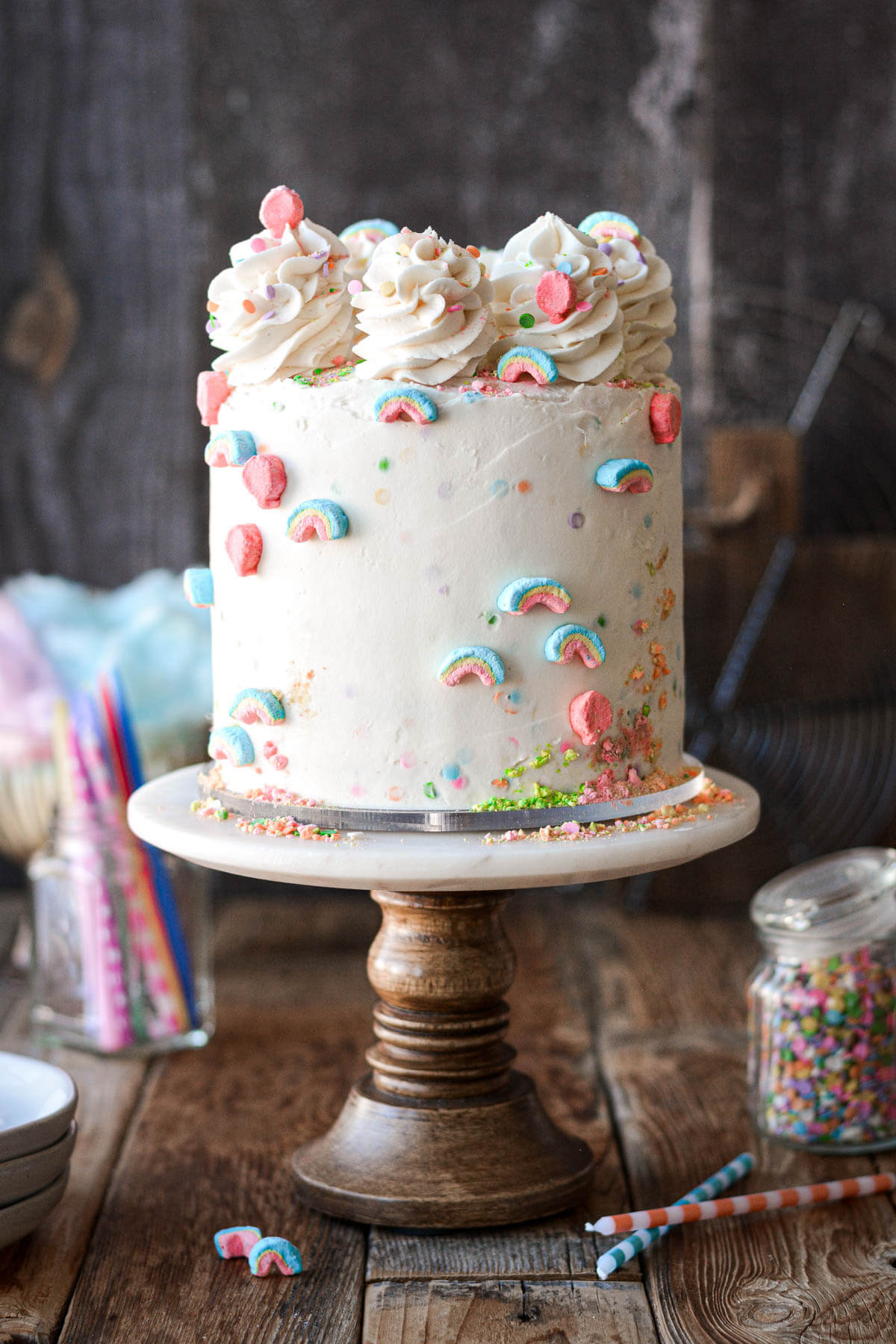 High Altitude Rainbow Birthday Cake