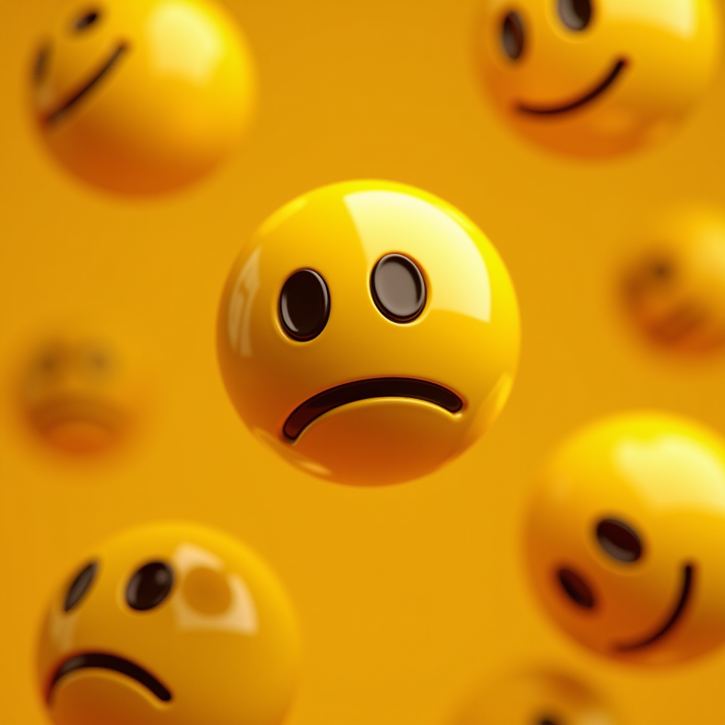 Sad and Happy Faces - Flux AI Image
