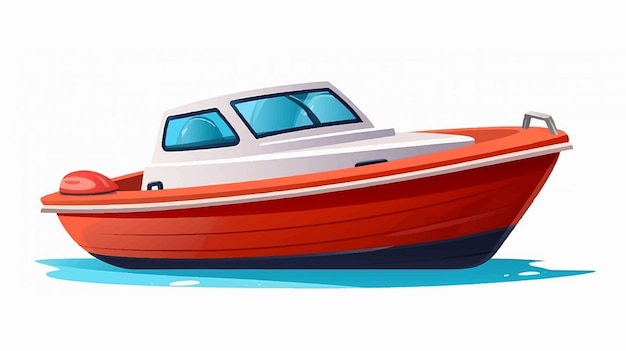 A red boat with the windows down on the side is shown | Premium AI ...