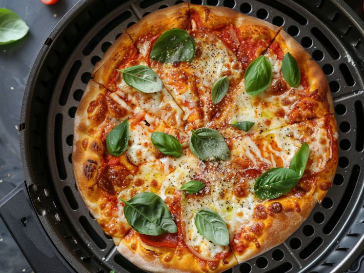 Pizza aus der Heißluftfritteuse