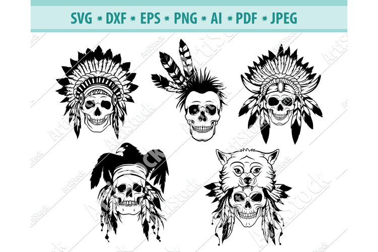 indian skull cliparts