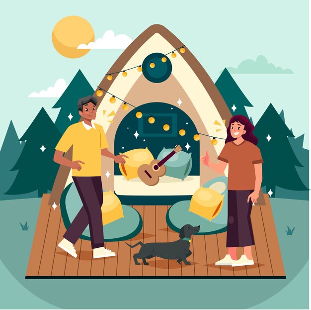 indoor camping cliparts