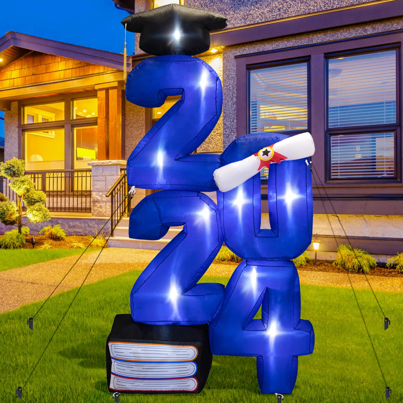 6FT Inflatable Graduation Party Decorations 2024- Blow Ups Graduation Gifts  with LED Light Inflatable Graduation Yard Sign 2024 for Party Supplies ...