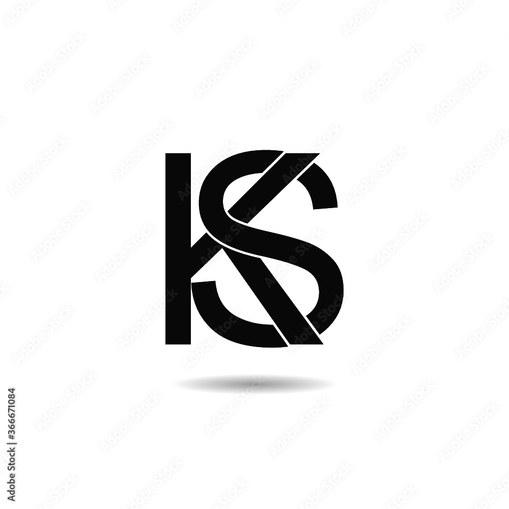 Initial KS letter Logo Design with shadow Stock-Vektorgrafik ...
