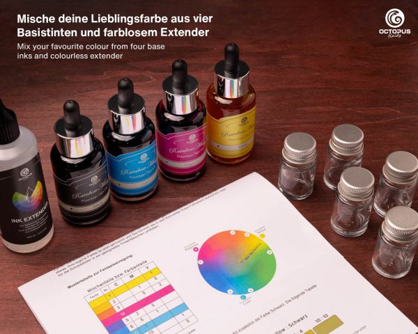 Writing Ink cyan for RIMIK Rainbow Ink Mixing Kit for Fountain Pen ...