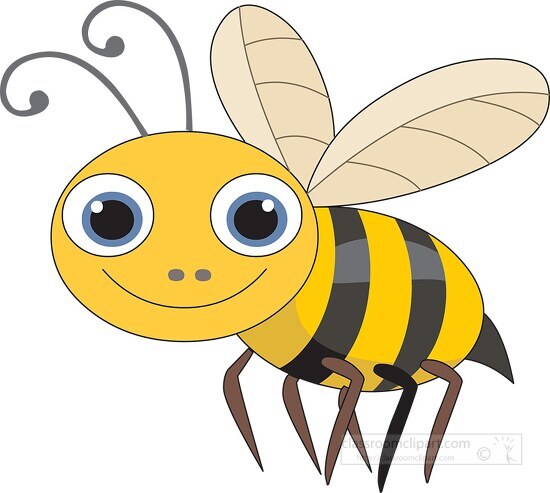 Insect Clipart-cute flying bee cartoon clipart