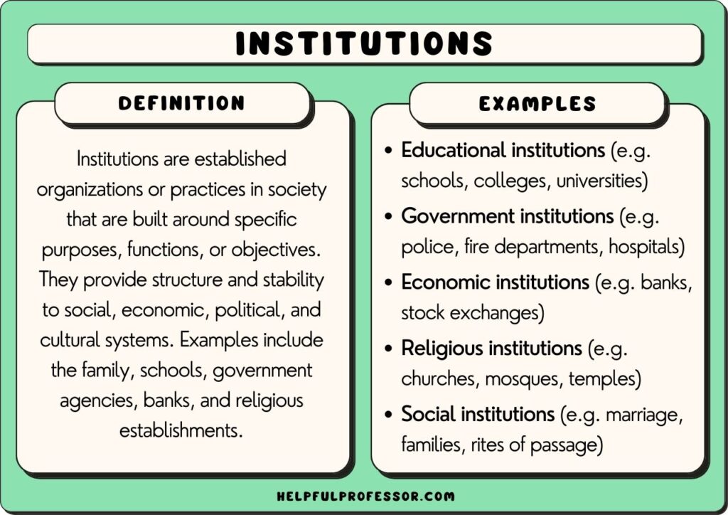 75 Institutions Examples (2025)