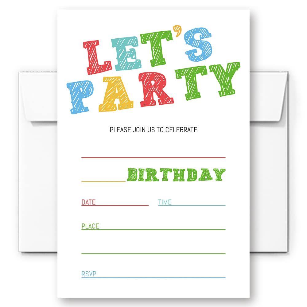 LoaHak Simple Black and White Birthday Invitation, Birthday Invitation for  Boys, Teens, Kids, Girls, Birthday Invitations, Birthday Party Invitations  ...
