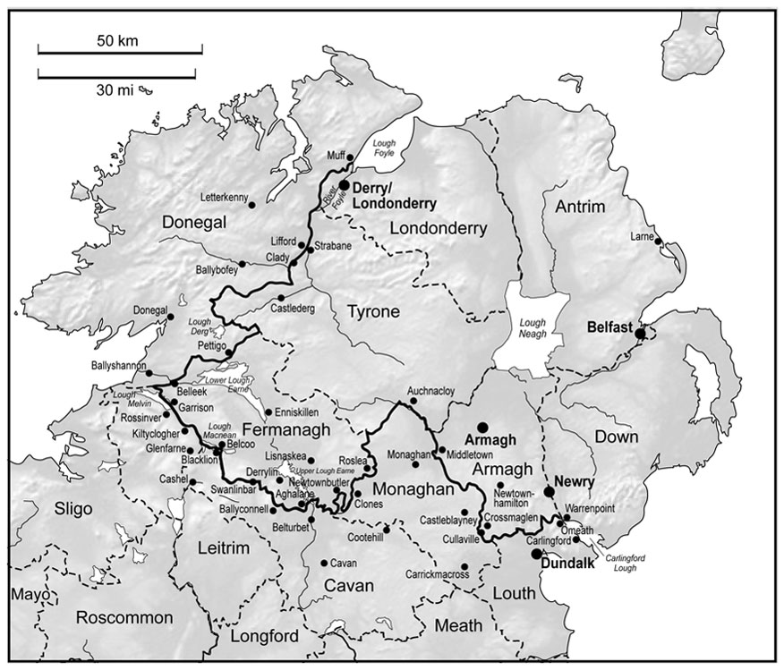 The Irish border: towns, villages and topography, Queen Mary ...