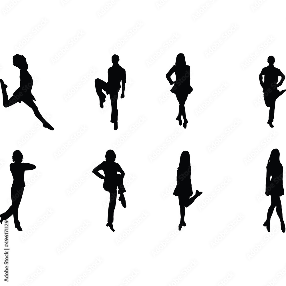 Stock-Vektorgrafik „Irish dancing Silhouette Vector“ | Adobe Stock