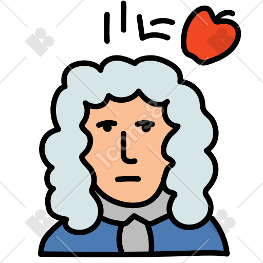 Ästhetisches Isaac Newton Icon als PNG, SVG