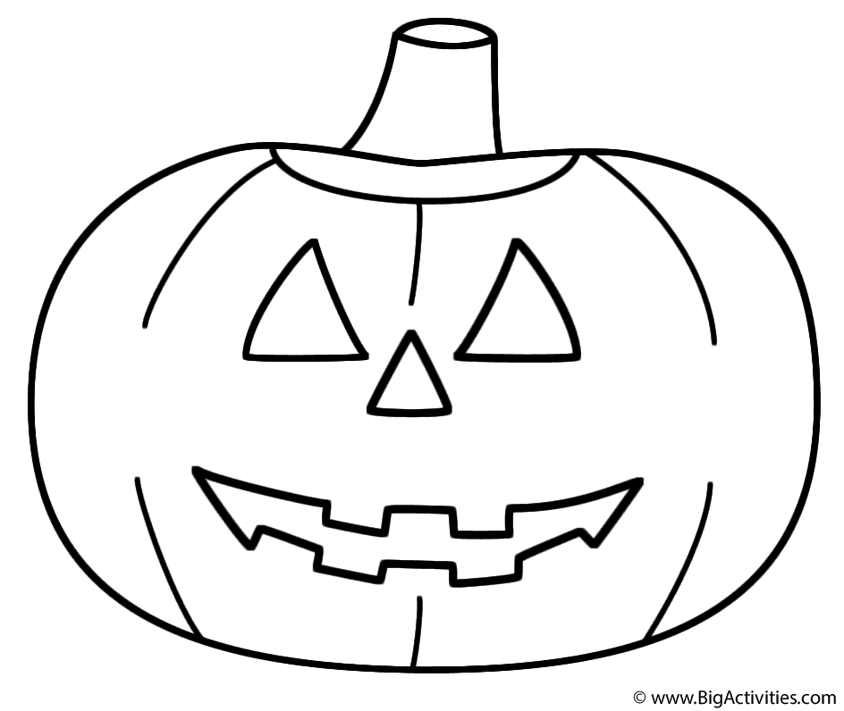 Pumpkin/Jack-o-Lantern - Coloring Page (Halloween)
