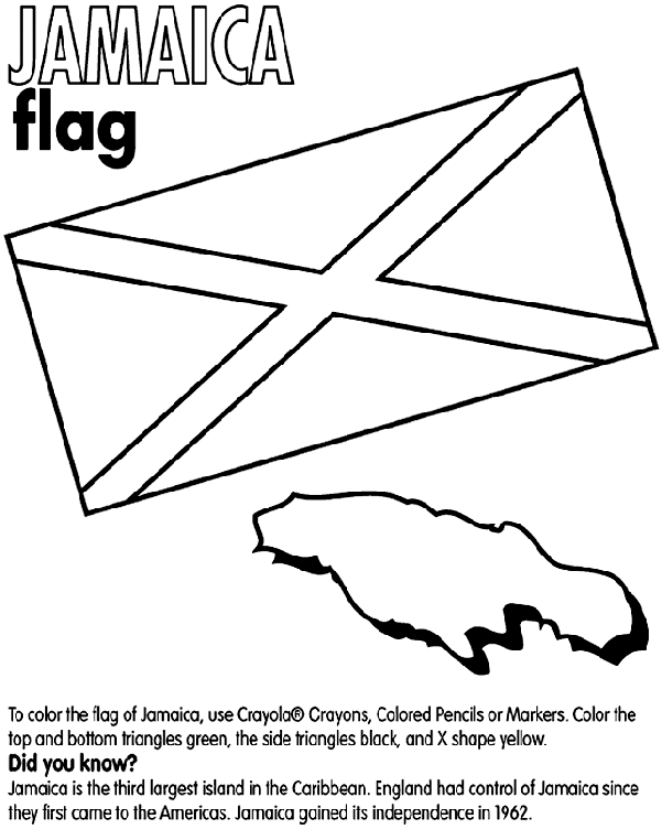 jamaica flag coloring page