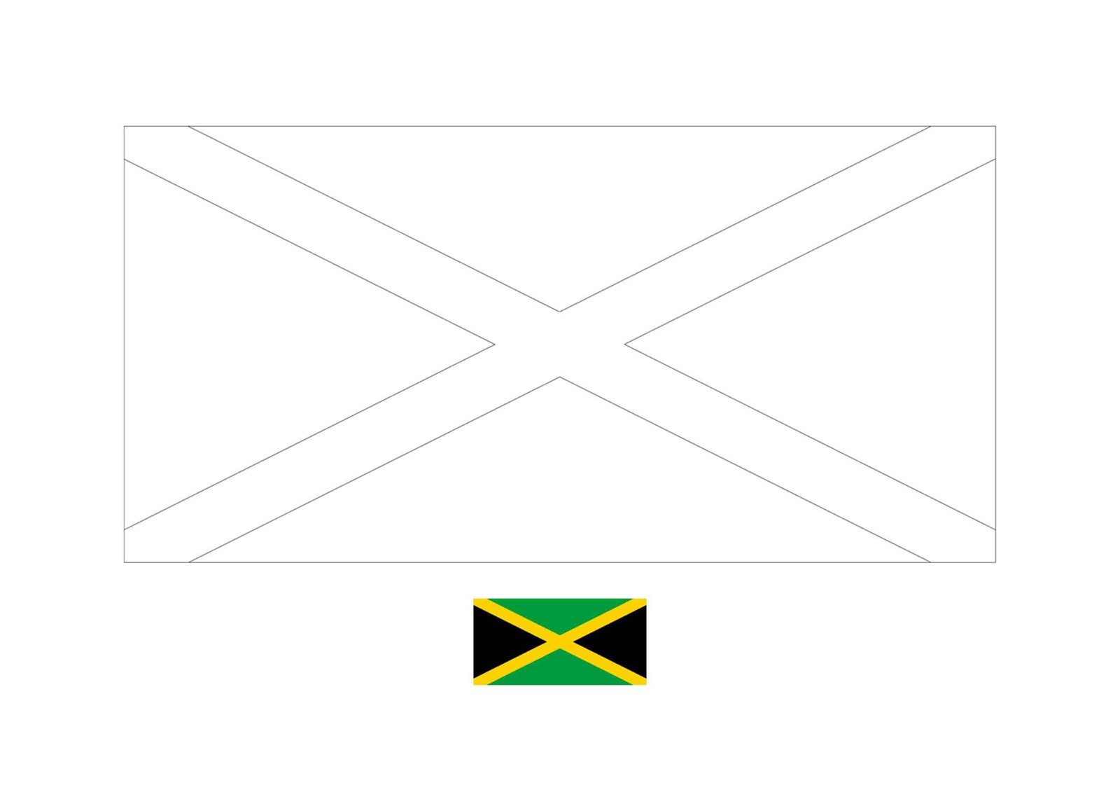 jamaica flag coloring page