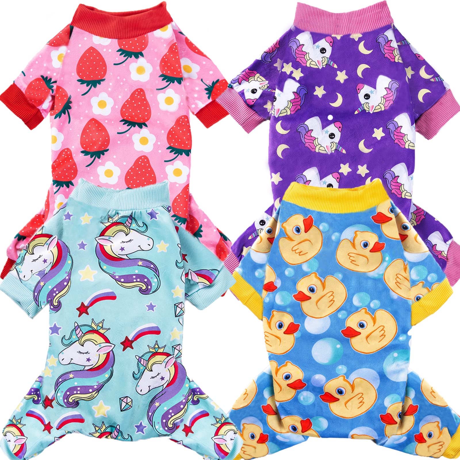 Amazon.com : XPUDAC 4 Piece Dog Pajamas for Small Dogs Pjs Clothes ...