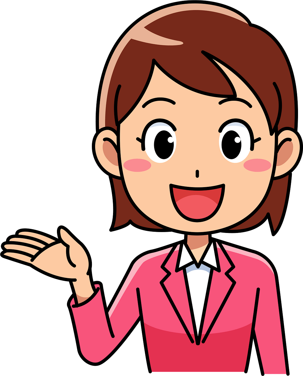 Jennifer) Businesswoman is Inviting - Free vector clipart images ...