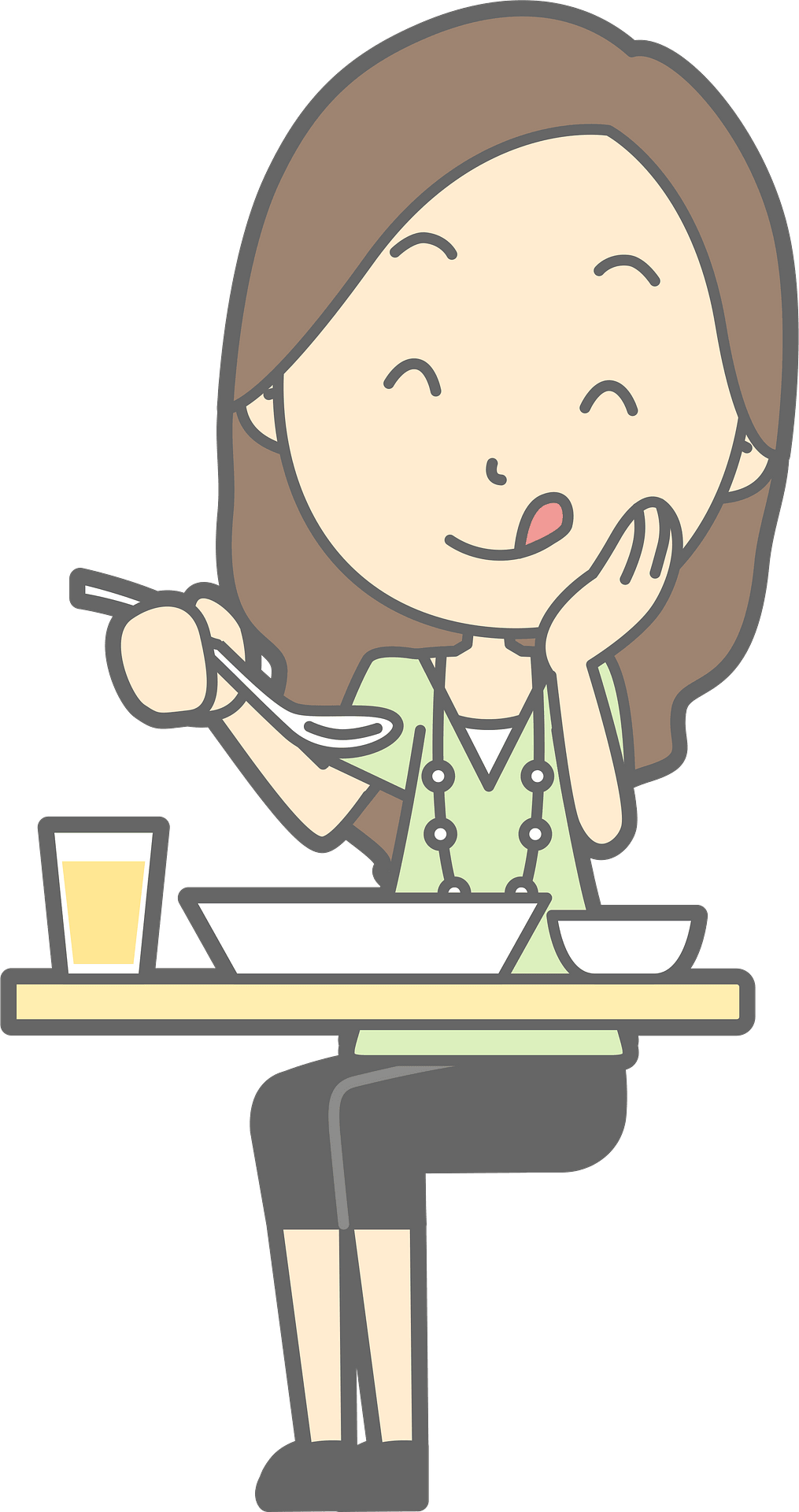 Jenny) Woman Is Eating a Delicious Meal - Free vector clipart ...