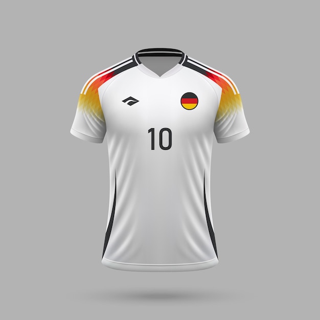 Premium Vector | 3d realistic soccer jersey Germany national team 2024
