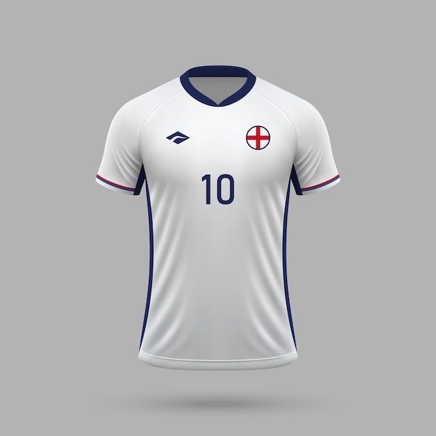 Premium Vector | 3d realistic soccer jersey England national team 2024