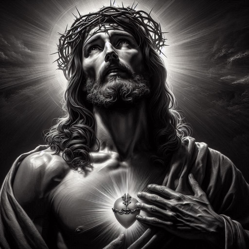 jesus black and white