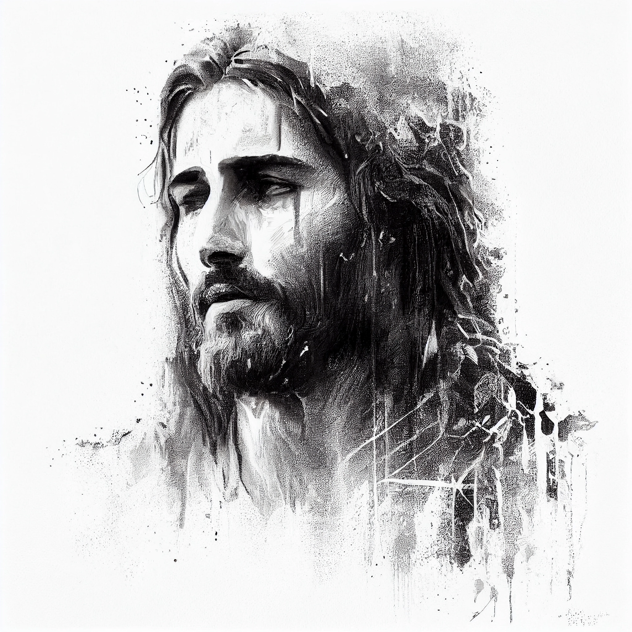 jesus black and white