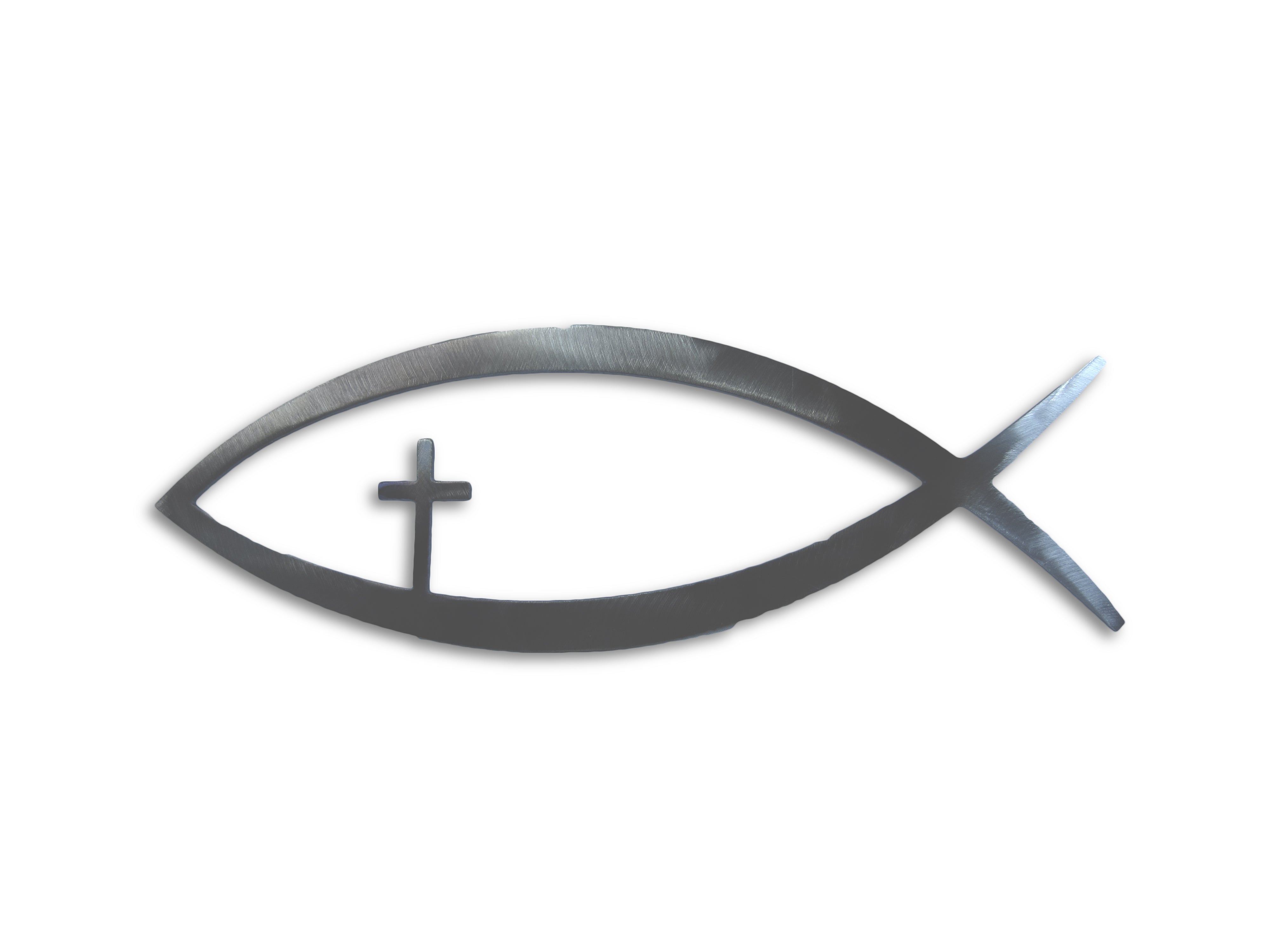 JESUS FISH and Cross Metal Decor -