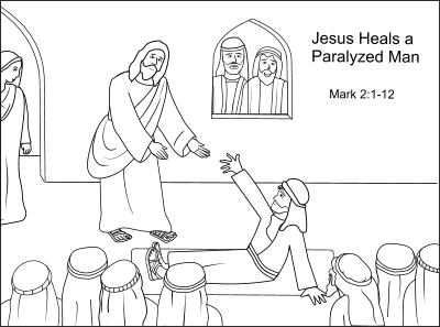 jesus heals coloring page
