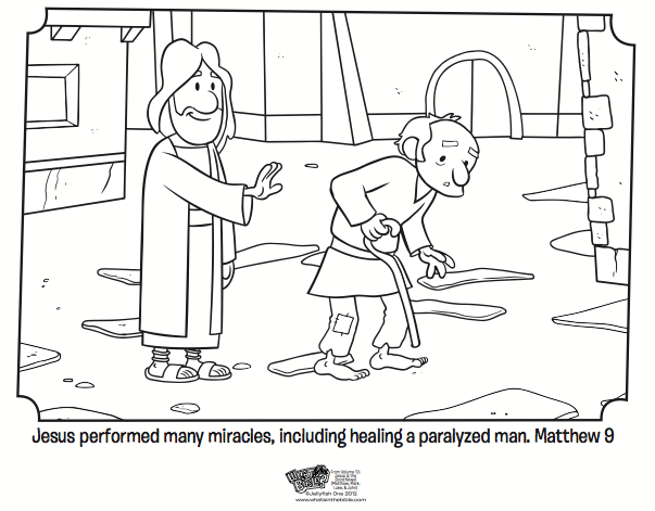 jesus heals coloring page