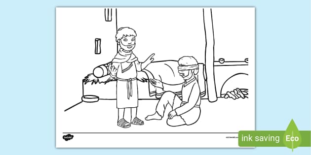 jesus heals the blind man coloring page