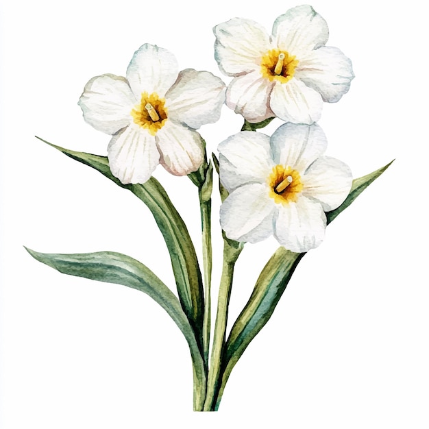 Premium Vector | Jonquil flower watercolor clipart illustration ...