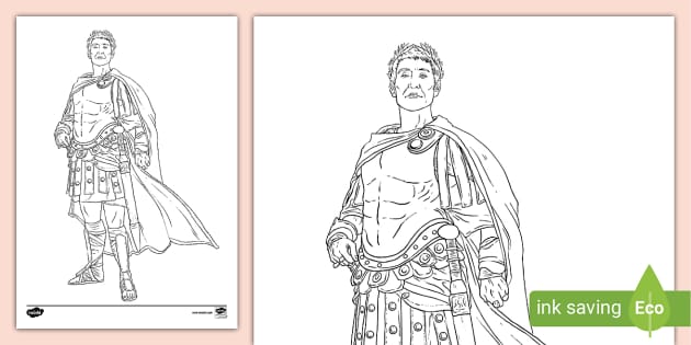 Julius Caesar Colouring Page (teacher made) - Twinkl