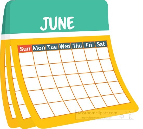 Calendar Clipart-monthly calender june clipart