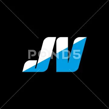 JV letter logo design on black background. JV creative initials ...