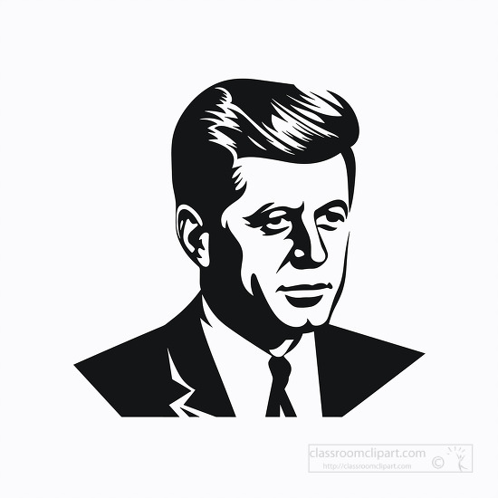 American Presidents Clipart-silhouette of president john f kennedy