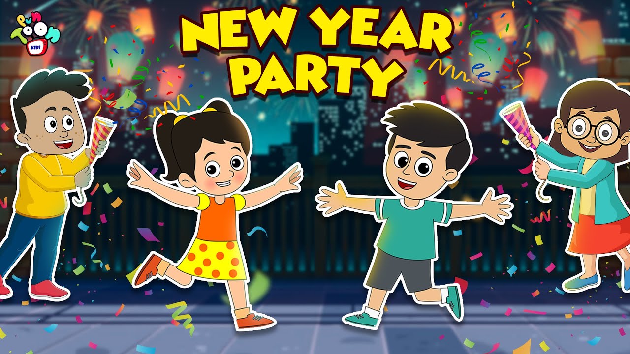 NEW YEAR PARTY | Welcome 2024 | Animated Stories | English Cartoon | Moral  Stories | PunToon Kids