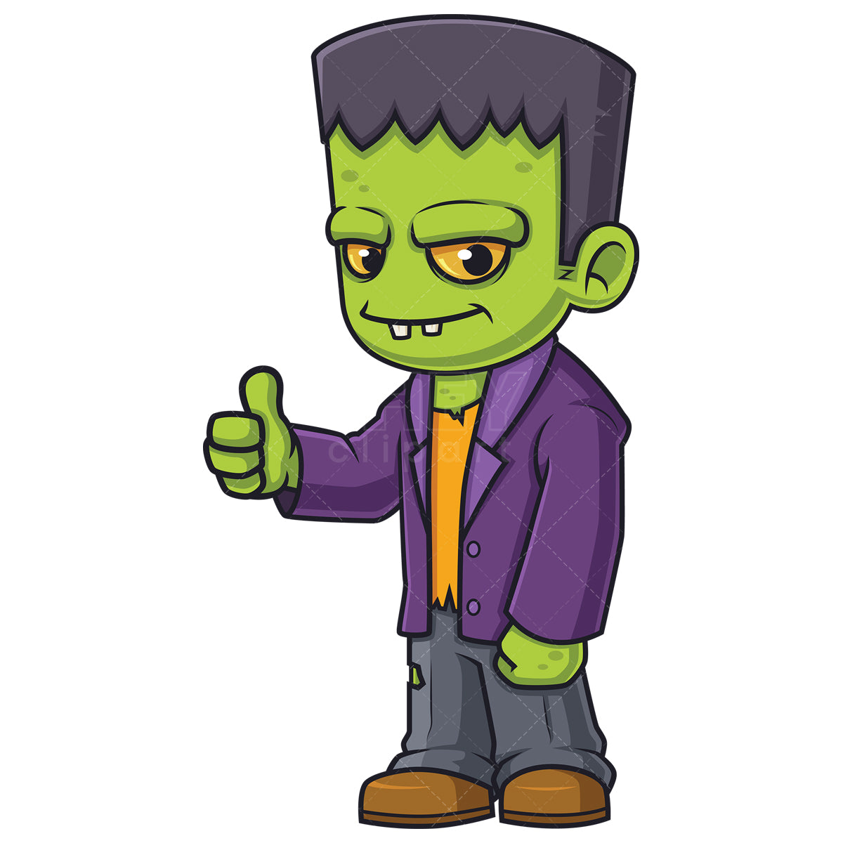 Cartoon Frankenstein Kid Character Vector Clip Art Illustration ...