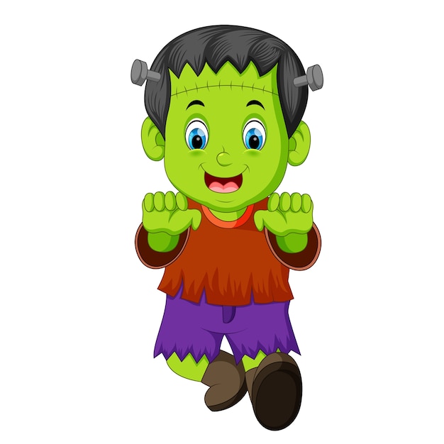 kid frankenstein clipart