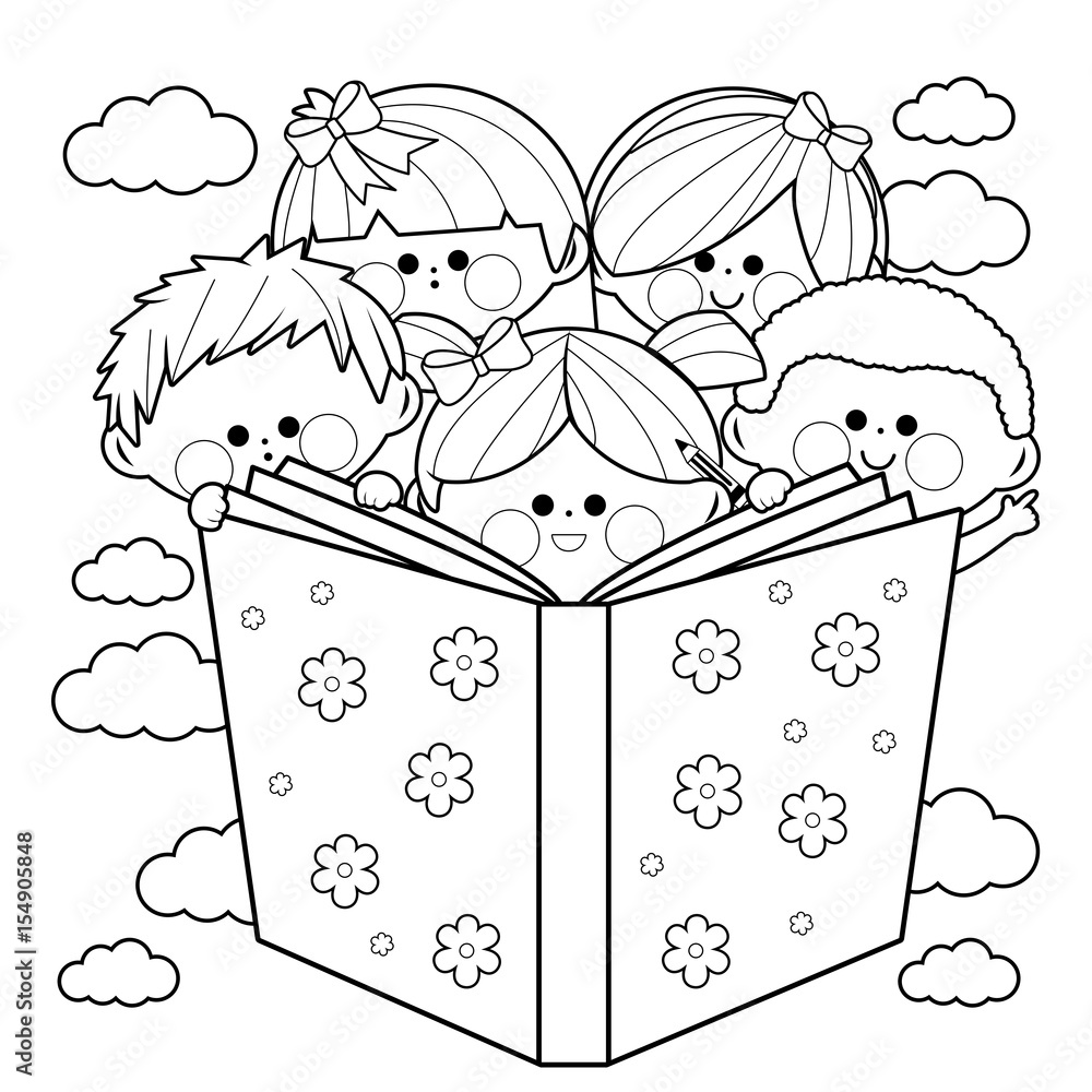 kid reading black and white
