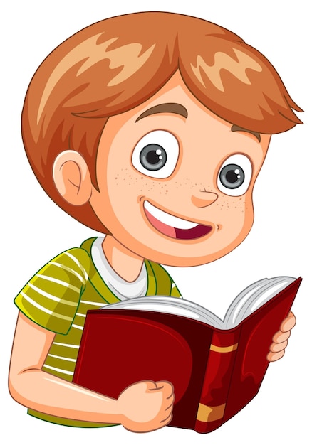 kid reading clipart