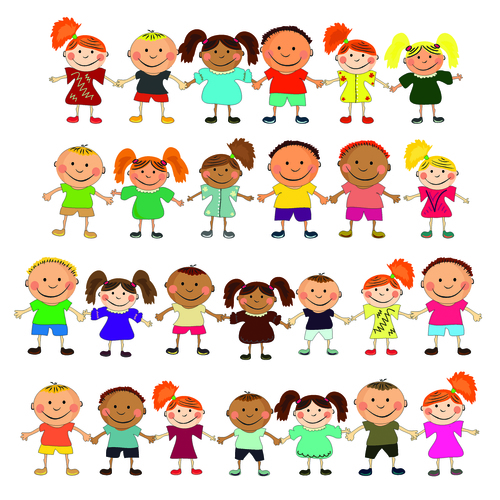 kids holding hands clipart 2024