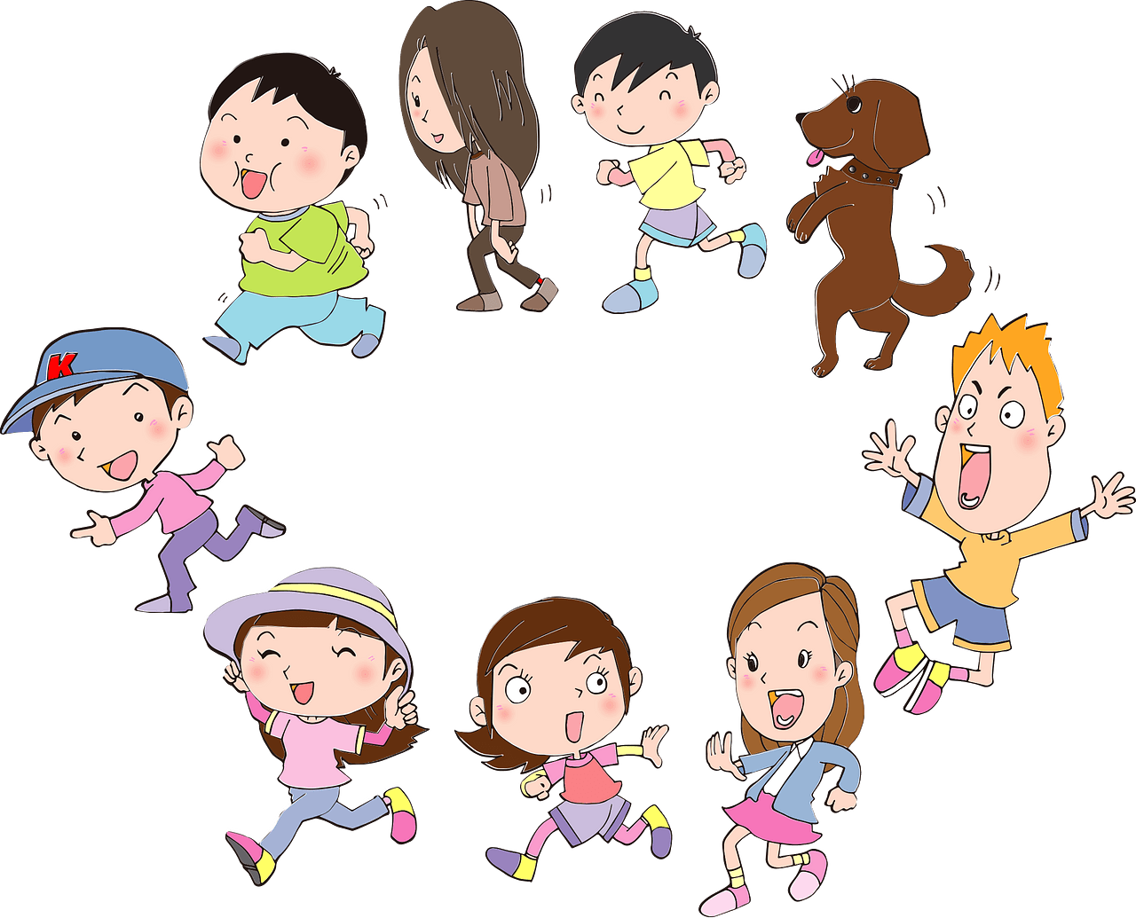 kids playing clipart