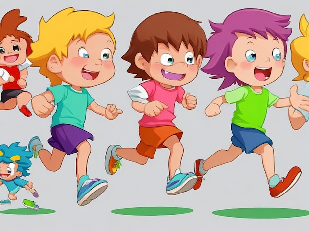 kids running clipart 2024