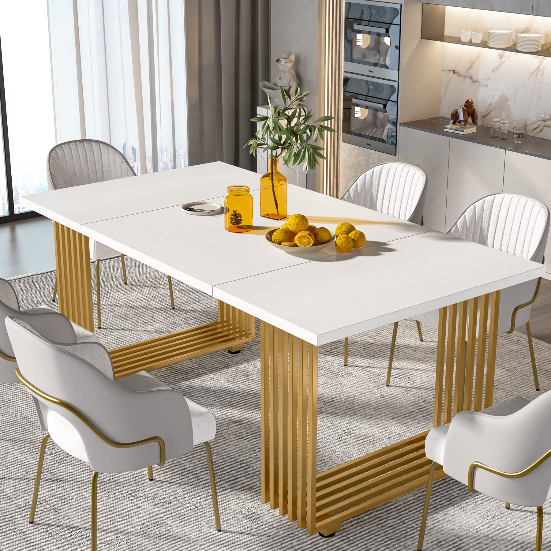 Tribesigns Modern Dining Table for 6-8 People, 70.8 Inch Long ...